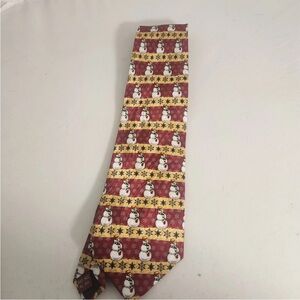Museum Artifacts Snowmen Winter Holidays All Silk Tie